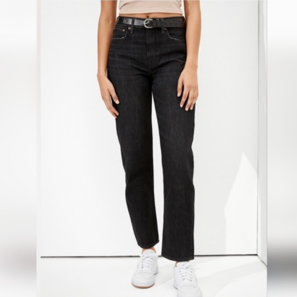 American Eagle Black Jeans high rise 90’s boyfriend sz 25 0